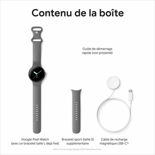 Google Pixel Watch LTE Stainless Steel 41mm with eSIM and Heart Rate Monitor (Matte Black case/Obsidian Active band)