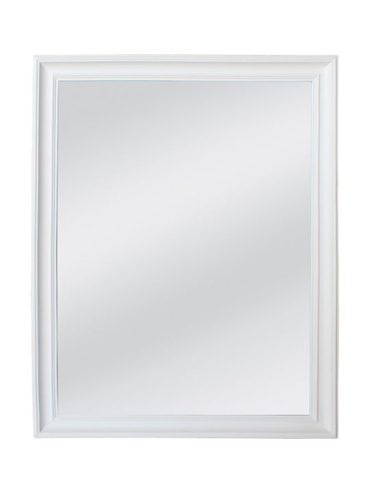 Liberta Frame Огледало на стената с Бяла Дървена Рамка 80x60см 4 Бройки