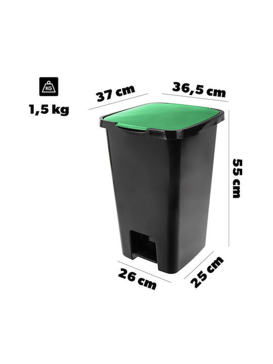 Kadax Kadax Kunststoff Mülleimer mit Pedal Grüner 45lt