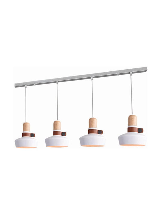 Zambelis Lights Pendant Light White Rail for 4 Bulbs E27 20cm