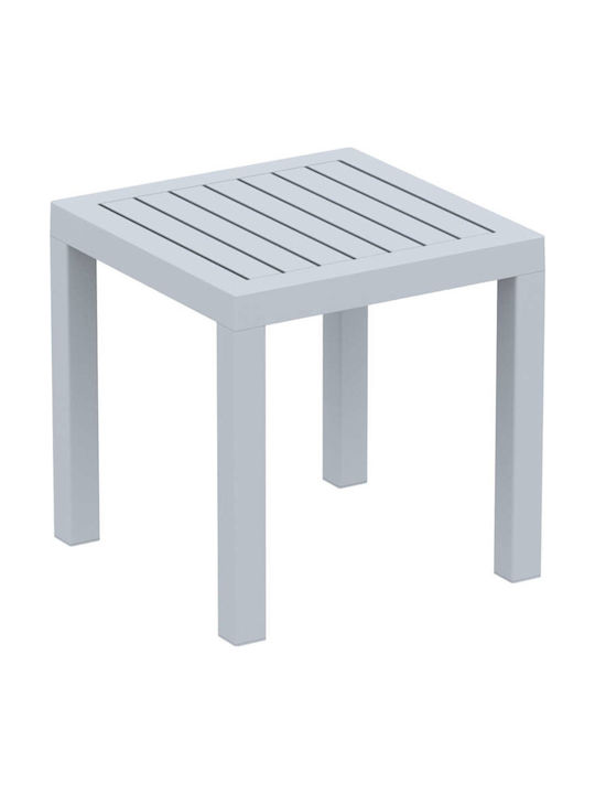 Ocean Auxiliary Outdoor Free Standing Polypropylene Table Silver Grey 45x45x45cm