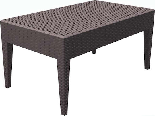 Miami Sitting Room Outdoor Free Standing Rattan Table Brown 92x53x45cm