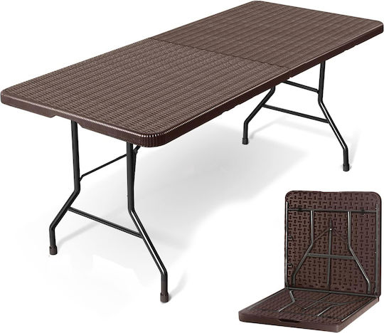 Table Catering Foldable 180x70x74cm Brown Table Catering Foldable 180x70x74cm Brown
