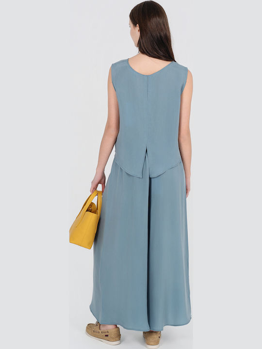 Γυναικείο Crop Top Αμάνικο Dusty Blue