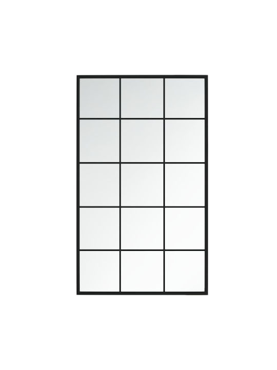 vidaXL Oglindă de Perete cu Negru Ramă din Metalic 100x60cm 1buc