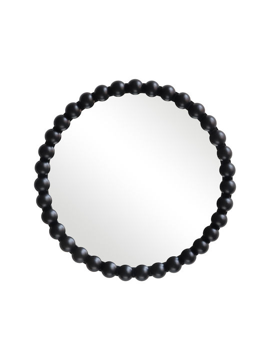 Pakketo Specio Wall Mirror with Black Wooden Frame Diameter 60cm 1pcs