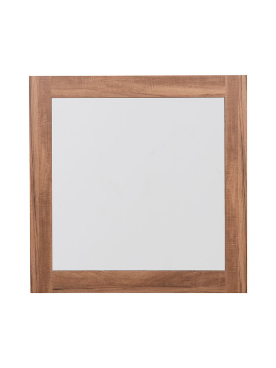 HomeMarkt Harry Καθρέπτης Τοίχου με Μπεζ Ξύλινο Πλαίσιο 87x87cm