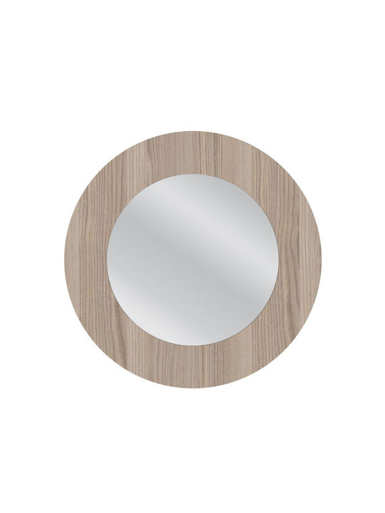 ArteLibre Aasi Wall Mirror with Beige Plastic Frame Diameter 90cm 1pcs