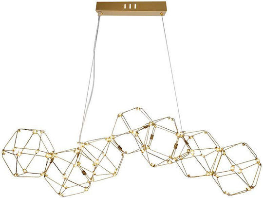 V-TAC Designer LED Κρεμαστό Φωτιστικό Χρυσό 102x121εκ.