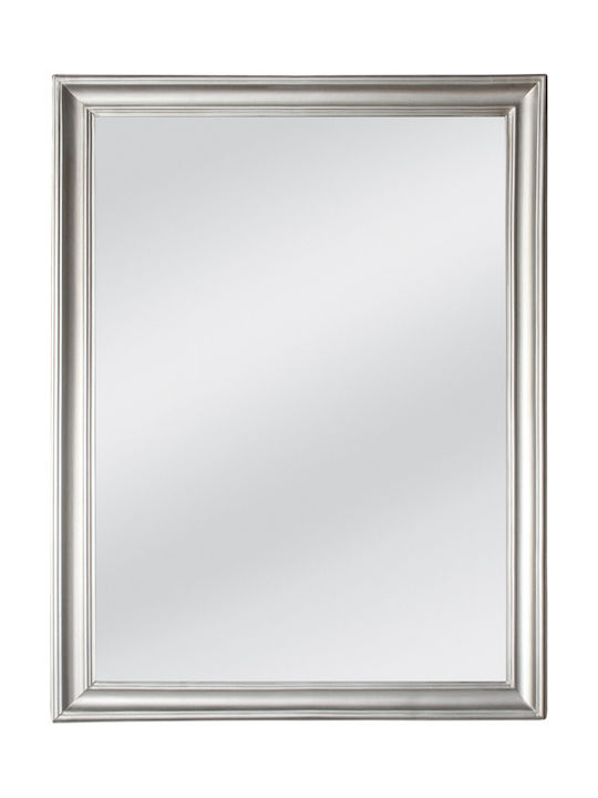 Liberta Frame Oglindă de Perete cu Argintiu Ramă din Lemn 80x60cm 1buc