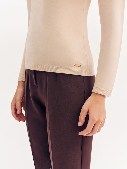 Women's Long Sleeve Sweater Beige
