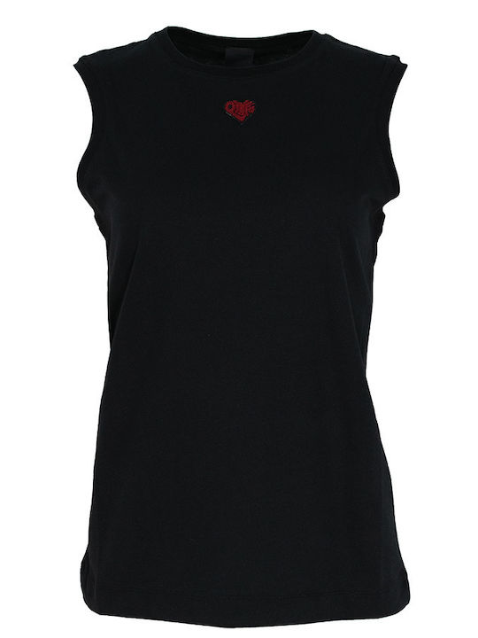 Casimiro Women's Summer Blouse Cotton Sleeveless Black