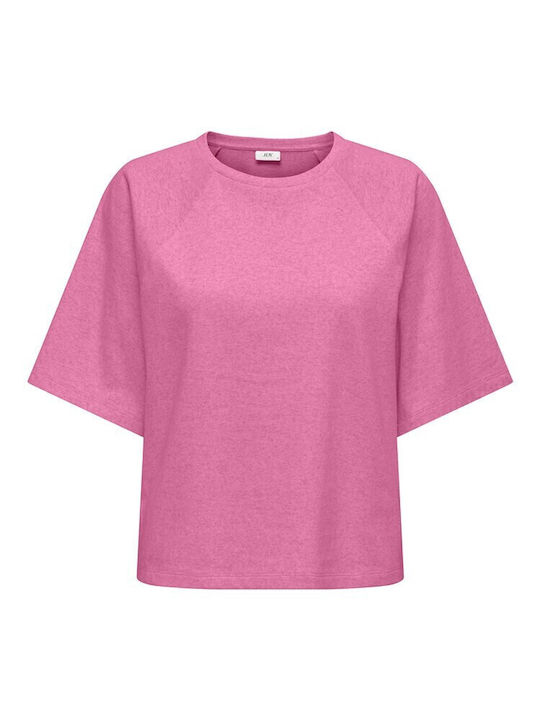 Damen Bluse Baumwolle Kurzärmelig Rosa