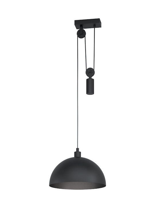 Eglo Winkworth 1 Hängelampe Schwarz mit Fassung E27 38cm.