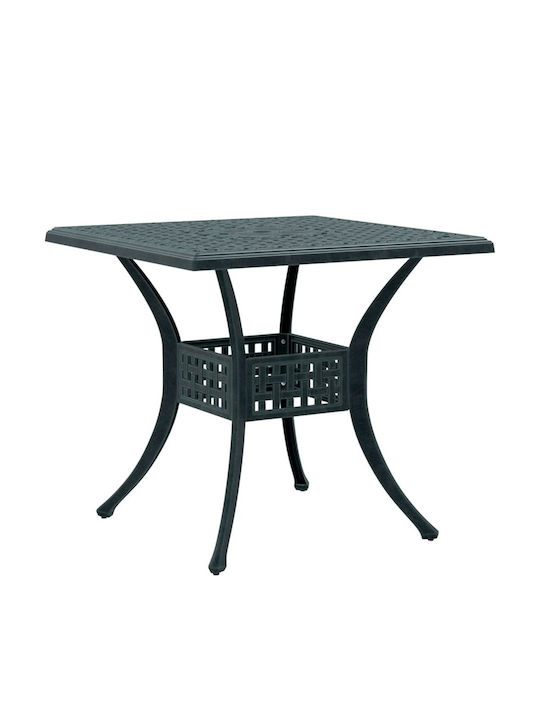 Outdoor Dinner Aluminum Table Green 80x80x75cm