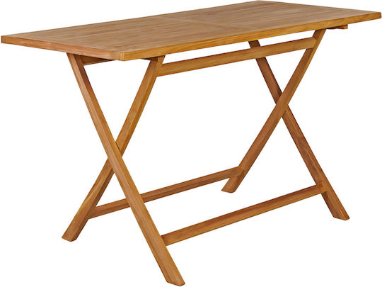 Garten- und Terrassentisch aus Teak Zusammenklappbar 125x60x75cm