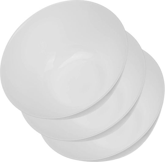 Kadax Servierschale Rund Glas Weiße mit Durchmesser 18cm 3Stücke