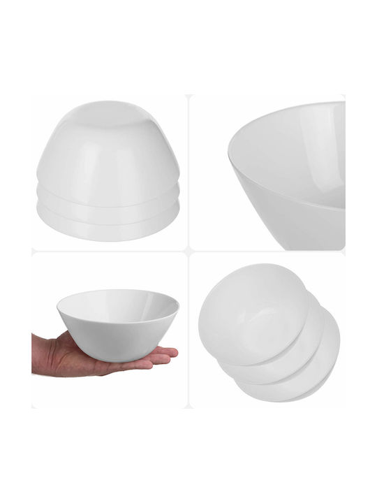 Kadax Servierschale Rund Glas Weiße mit Durchmesser 18cm 3Stücke