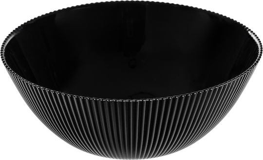 Kadax Round Black Glass Serving Bowl with Diameter 15.2cm