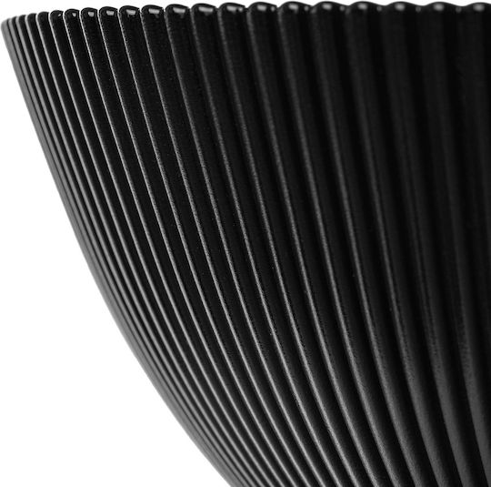 Kadax Round Black Glass Serving Bowl with Diameter 15.2cm