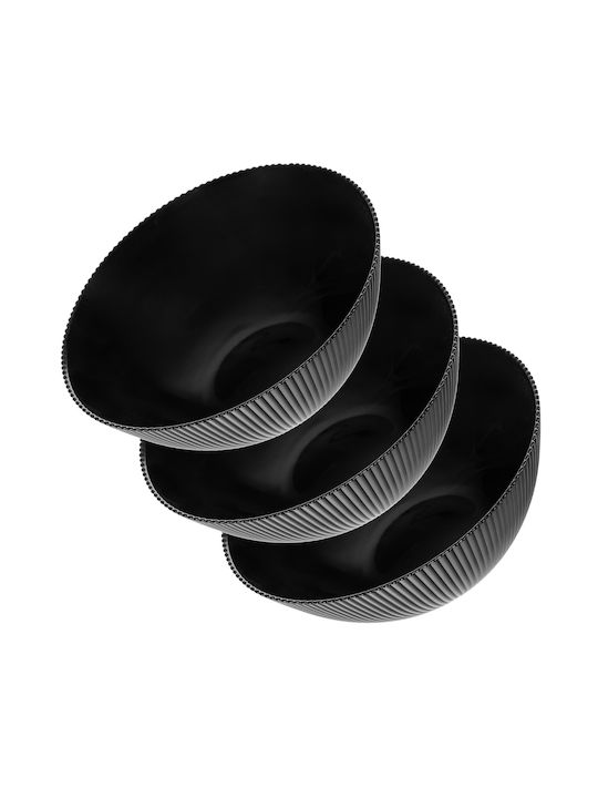 Kadax Kadax Servierschalen Rund Glas Schwarz mit Durchmesser 15,2 cm 3 Stück