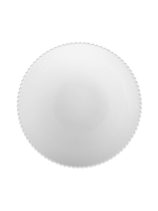 Kadax Serving Bowl Round Glass White With Diameter 15.2cm