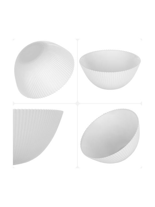 Kadax Serving Bowl Round Glass White With Diameter 15.2cm