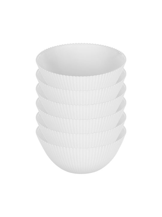 Kadax Serving Bowls Round Glass White With Diameter 15.2cm 6 Pieces