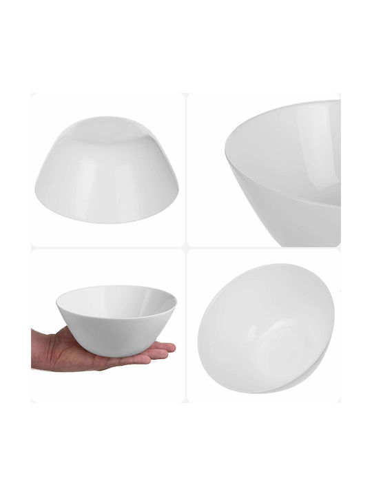 Kadax Bol Servire Rotund Din Sticlă Alb Cu Diametrul 18cm