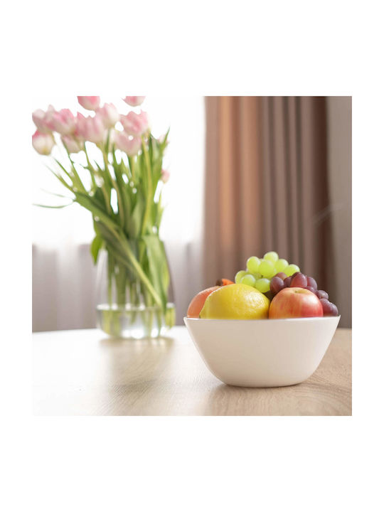 Kadax Bol Servire Rotund Din Sticlă Alb Cu Diametrul 18cm