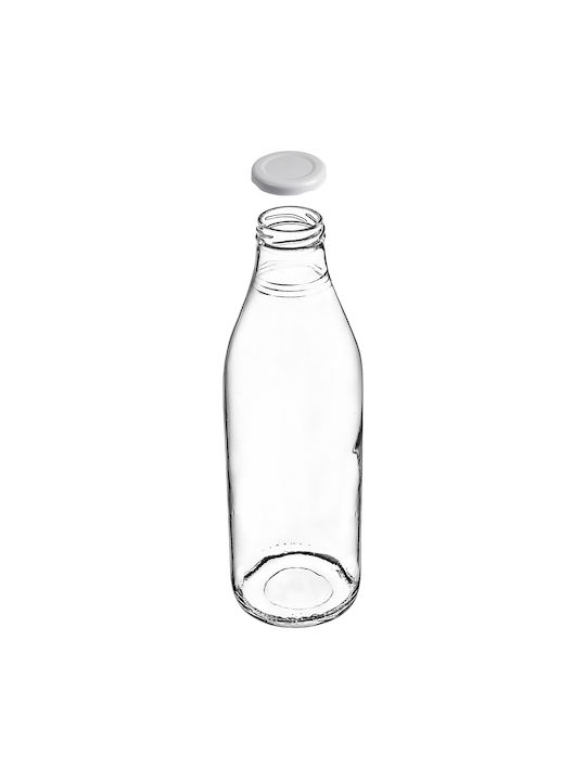 Kadax Бутилка за Вода Стъклена с Винтов Капак Прозрачен 1000ml