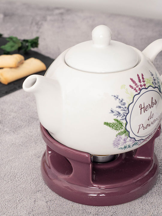 Kadax Сет Чайник Керамичен Бял 1000ml 15 Броя