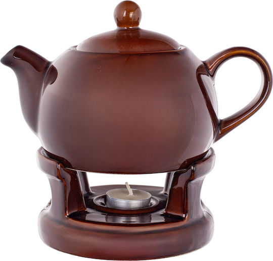 Kadax Ceramic Tea Set Brown 1000ml 15 Pieces