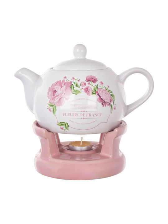 Kadax Ceramic Pink Teapot 1000ml