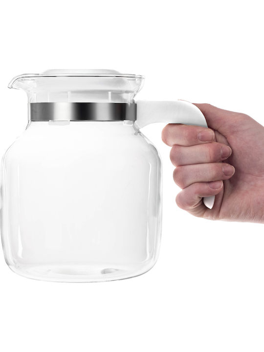 Kadax Τσαγιέρα Γυάλινη Λευκή 1500ml