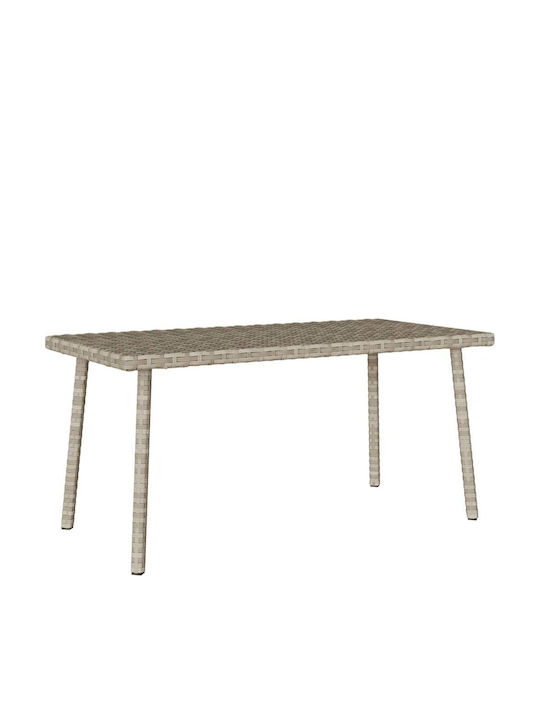Sitting Room Outdoor Free Standing Rattan Table Light Grey 80x40x37cm