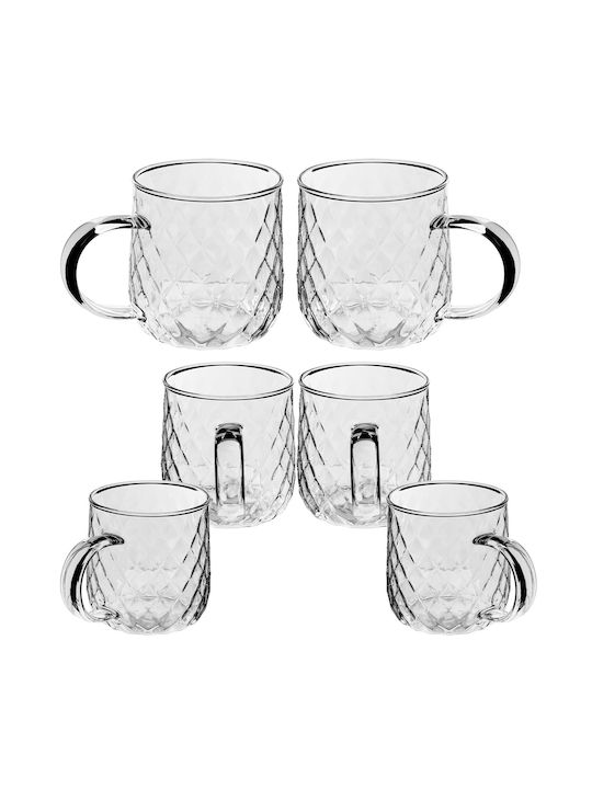 Kadax Glass Transparent Mug 350ml 6 Pieces