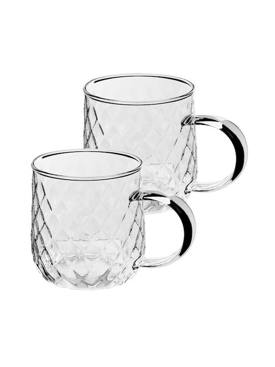 Kadax Glass Transparent Mug 350ml 2 Pieces