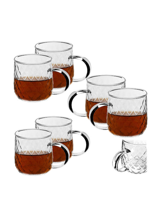 Kadax Glass Transparent Mug 350ml 6 Pieces