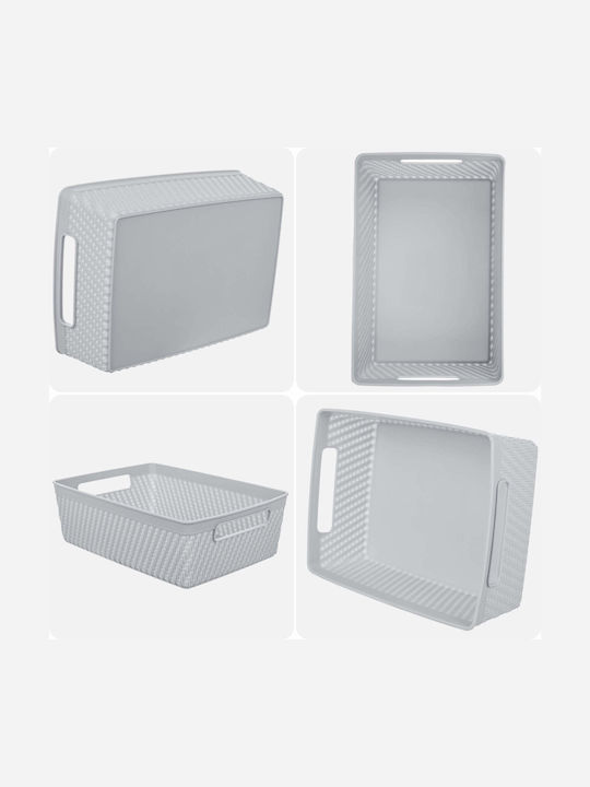Kadax Кошница За Съхранение Пластмасова Сива 24x17.5см
