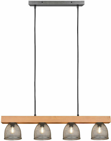 Trio Lighting Cestino Pendant Light Silver 75x150cm Trio Lighting Cestino Pendant Light Silver 75x150cm