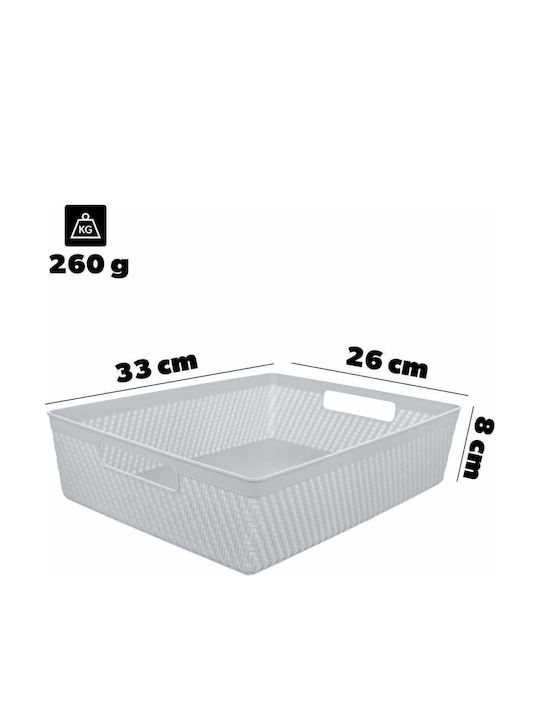 Kadax Кошница За Съхранение Пластмасова Сива 33x26см