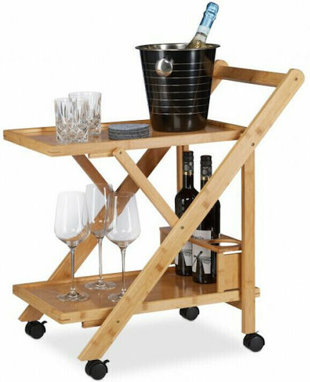 Auxiliary Trolley Foldable 65x40.5x70cm Brown Auxiliary Trolley Foldable 65x40.5x70cm Brown