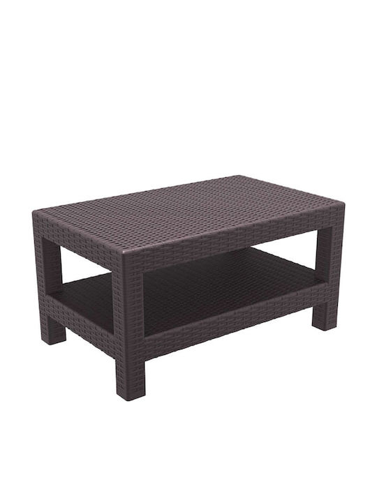 Monaco Sitting Room Outdoor Free Standing Rattan Table Brown 92x57x45cm