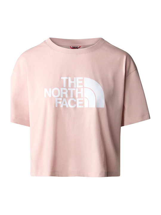 Damen Sport Crop Top Kurzarm Rosa