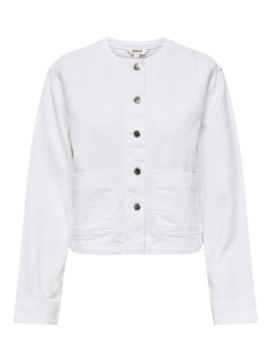 Damen Jean Jacke Weiß Denim