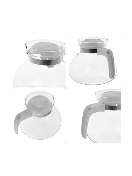 Kadax Ceainic Din Sticlă Alb 1700ml