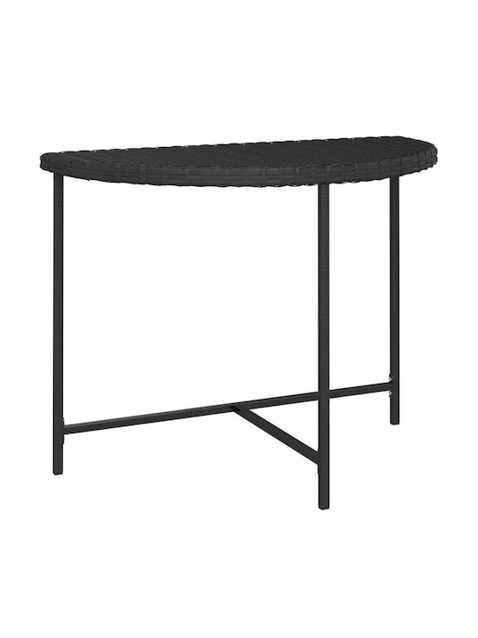 Outdoor Dinner Free Standing Rattan Table Black 100x50x75cm