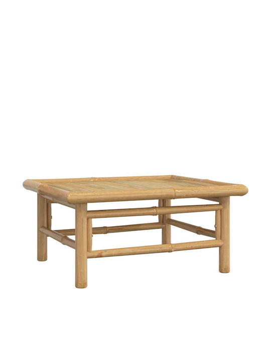 Sitting Room Outdoor Free Standing Bamboo Table Natural 65x55x30cm