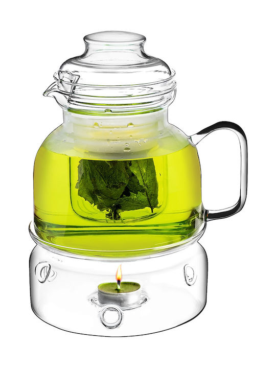 Kadax Ceainic cu Filtru din Sticlă Transparentă 1500ml